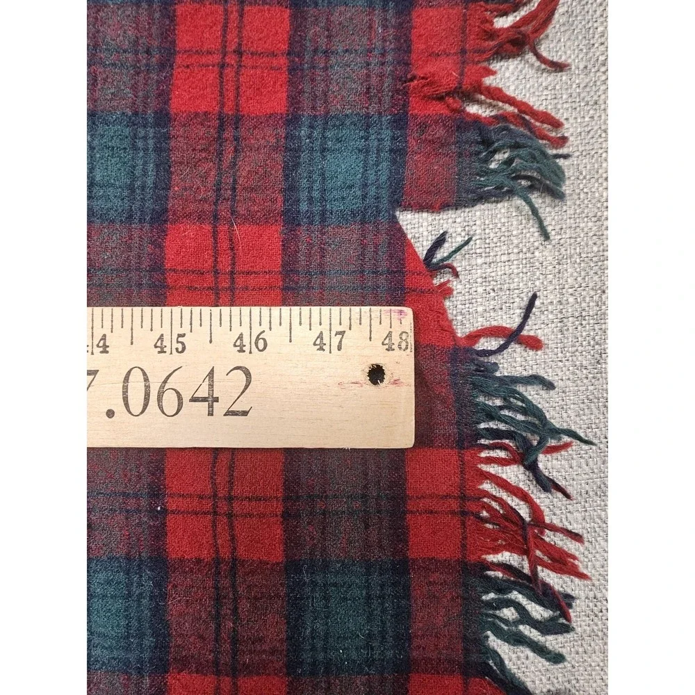 Pendleton Wool Scarf Authentic Lindsay Tartan Plaid Fringe Made USA Red